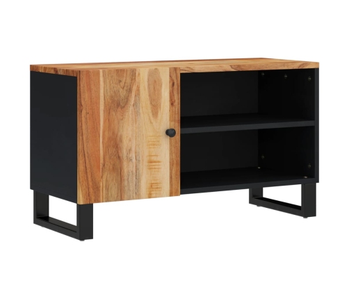 Mueble de TV madera acacia y madera contrachapada 80x33x46 cm