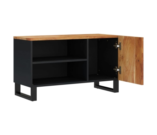 Mueble de TV madera acacia y madera contrachapada 80x33x46 cm