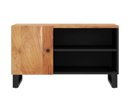 Mueble de TV madera acacia y madera contrachapada 80x33x46 cm