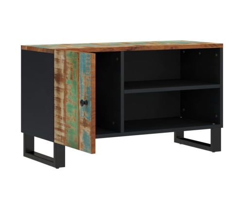 Mueble de TV madera reciclada y madera contrachapada 80x33x46cm