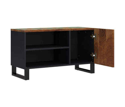 Mueble de TV madera reciclada y madera contrachapada 80x33x46cm