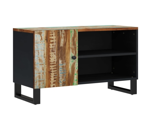 Mueble de TV madera reciclada y madera contrachapada 80x33x46cm