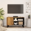 Mueble de TV madera mango y madera contrachapada 80x33x46 cm