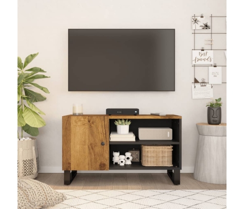 Mueble de TV madera mango y madera contrachapada 80x33x46 cm