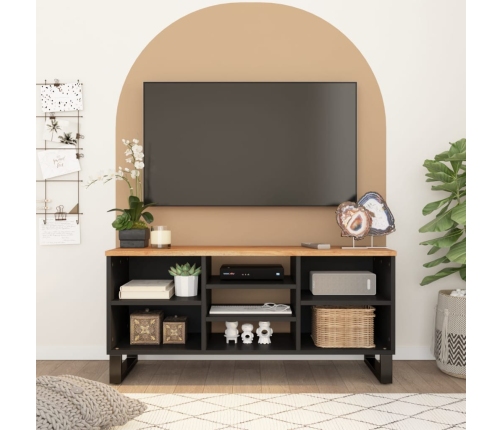 Mueble de TV madera acacia y madera contrachapada 100x33x46 cm