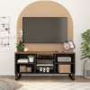 Mueble de TV madera mango y madera contrachapada 100x33x46 cm