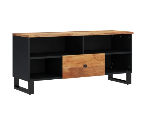 Mueble de TV madera acacia y madera contrachapada 100x33x46 cm