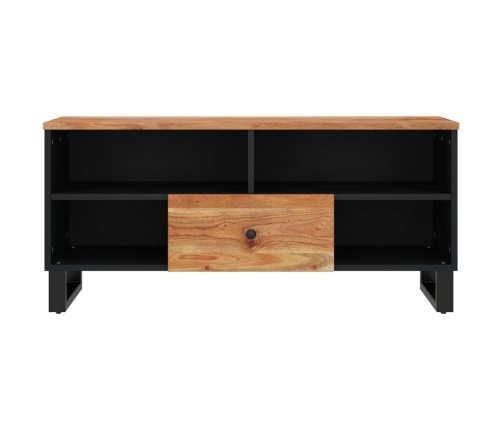 Mueble de TV madera acacia y madera contrachapada 100x33x46 cm