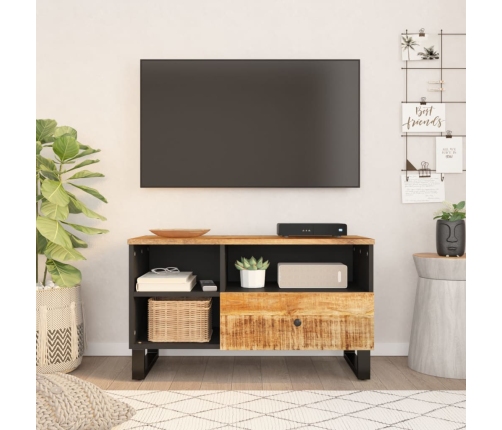 Mueble de TV madera mango y madera contrachapada 80x33x46 cm