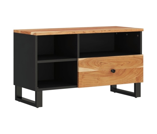 Mueble de TV madera acacia y madera de ingeniería 80x33x46 cm