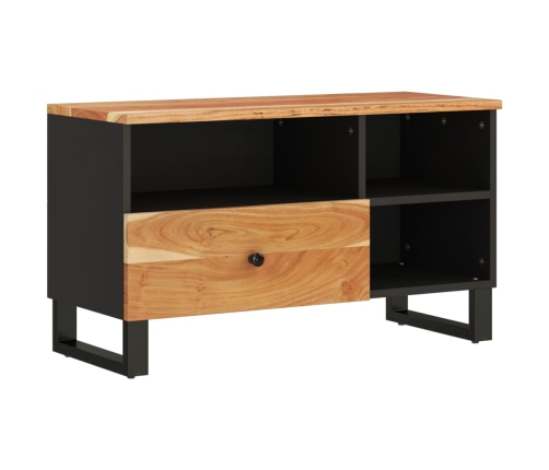 Mueble de TV madera acacia y madera de ingeniería 80x33x46 cm