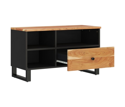 Mueble de TV madera acacia y madera de ingeniería 80x33x46 cm