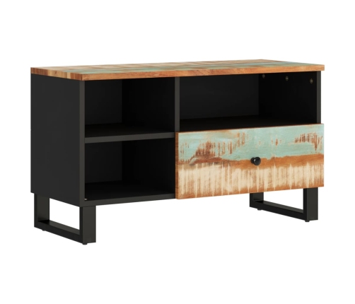 Mueble de TV madera reciclada y madera de ingeniería 80x33x46cm