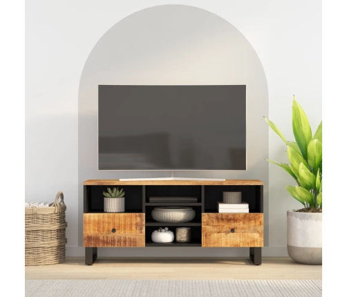 Mueble de TV madera mango y madera de ingeniería 100x33x46 cm