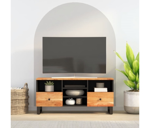 Mueble de TV madera acacia y madera de ingeniería 100x33x46 cm