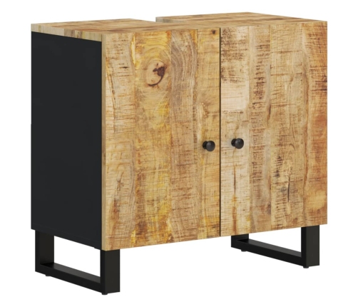 Mueble de lavabo madera mango y madera ingeniería 62x33x58 cm