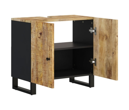 Mueble de lavabo madera mango y madera ingeniería 62x33x58 cm