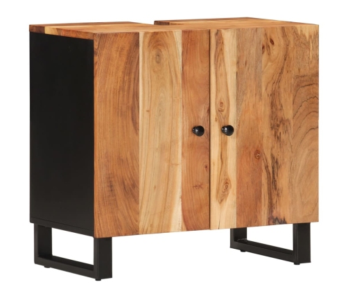 Mueble de lavabo madera acacia y madera ingeniería 62x33x58 cm