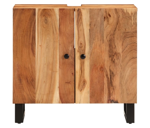 Mueble de lavabo madera acacia y madera ingeniería 62x33x58 cm