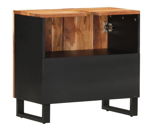 Mueble de lavabo madera acacia y madera ingeniería 62x33x58 cm