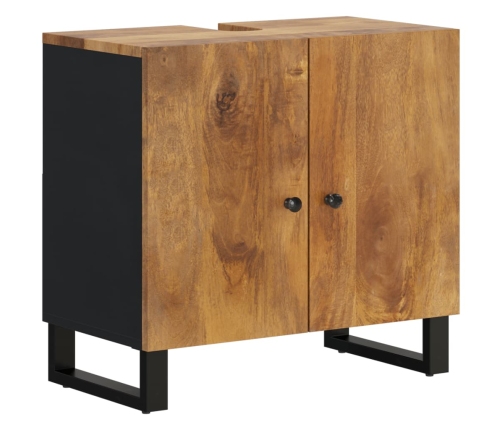 Mueble de lavabo madera mango y madera ingeniería 62x33x58 cm