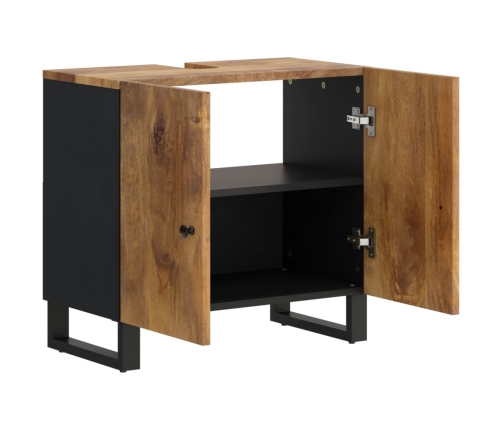 Mueble de lavabo madera mango y madera ingeniería 62x33x58 cm