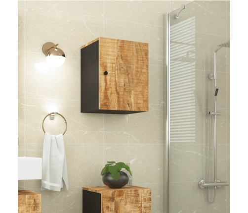 Armario de baño de pared madera maciza de mango 38x33x48 cm