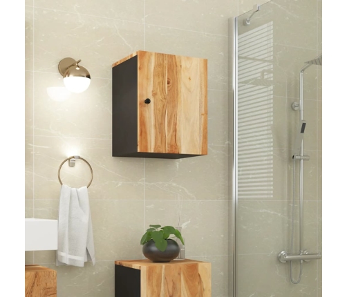 Armario de baño de pared madera maciza de acacia 38x33x48 cm