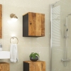 Armario de baño de pared madera maciza de mango 38x33x48 cm