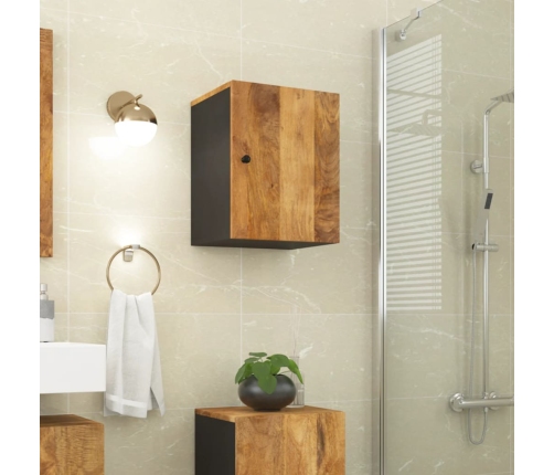 Armario de baño de pared madera maciza de mango 38x33x48 cm