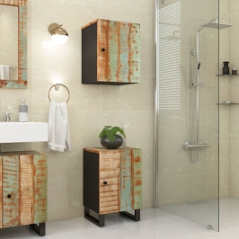 Mueble de baño madera maciza reciclada 38x33x58 cm