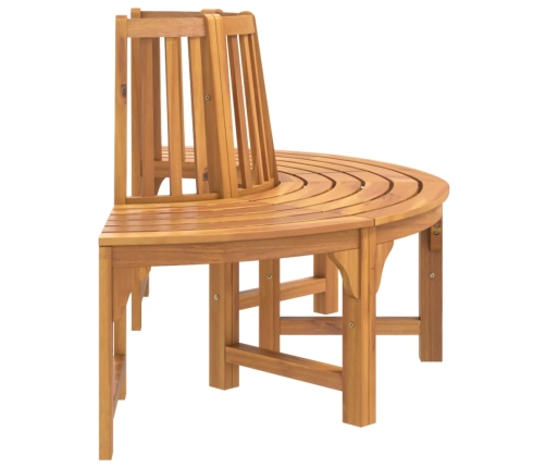 Banco de árbol semicircular madera maciza eucalipto Ø160 cm