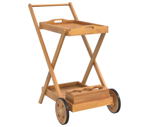 Carrito camarera madera maciza de acacia 54x87x90 cm