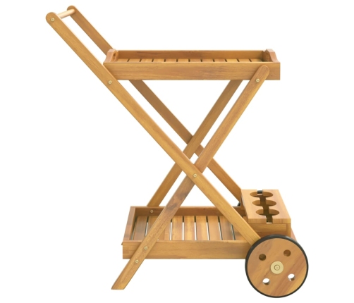 Carrito camarera madera maciza de acacia 54x87x90 cm