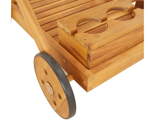 Carrito camarera madera maciza de acacia 54x87x90 cm