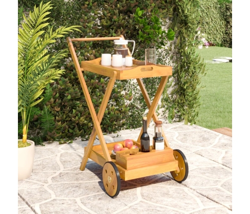 Carrito camarera madera maciza de acacia 54x87x90 cm