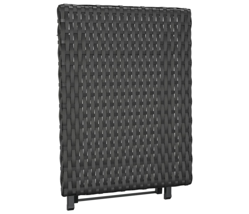 vidaXL Mesa plegable ratán sintético negro 45x35x32 cm