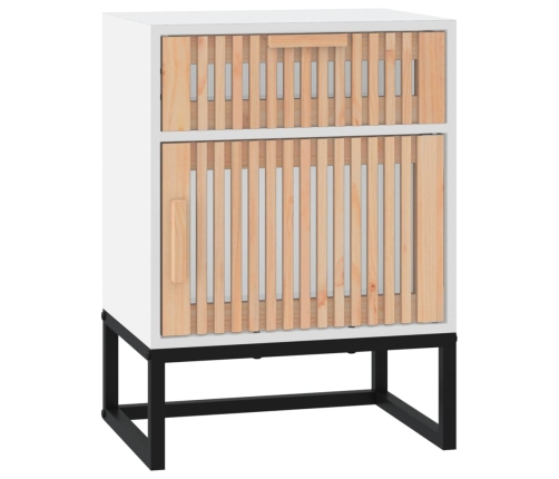 vidaXL Mesitas de noche 2 uds hierro y madera blanco 40x30x55,5 cm