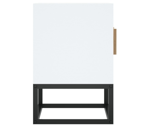 Mueble de TV hierro y madera contrachapada blanco 105x30x45 cm