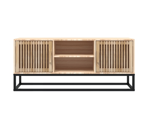 vidaXL Mueble de TV hierro y madera contrachapada 105x30x45 cm