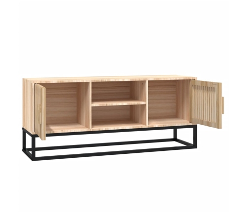 vidaXL Mueble de TV hierro y madera contrachapada 105x30x45 cm