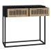 Mesa consola hierro y madera contrachapada negro 80x30x75 cm