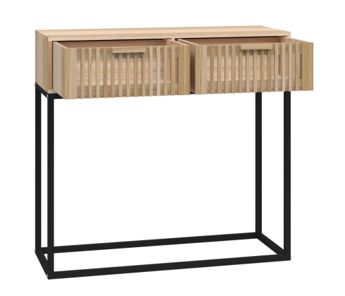 Mesa consola hierro y madera contrachapada 80x30x75 cm