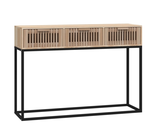 vidaXL Mesa consola hierro y madera contrachapada 105x30x75 cm