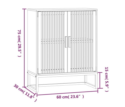 Aparador de madera contrachapada blanco 60x30x75 cm