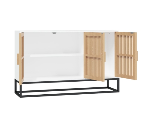 Aparador de madera contrachapada blanco 105x30x65 cm