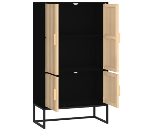 Aparador alto madera contrachapada negro 70x35x125 cm