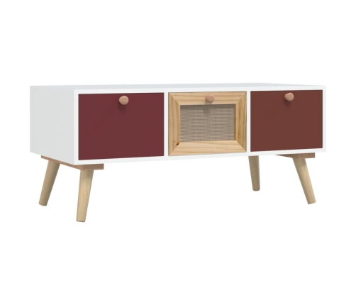 vidaXL Mesa de centro con cajones madera contrachapada 80x40x35,5 cm