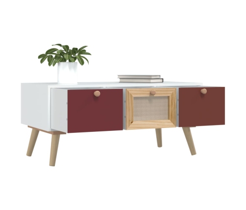 vidaXL Mesa de centro con cajones madera contrachapada 80x40x35,5 cm