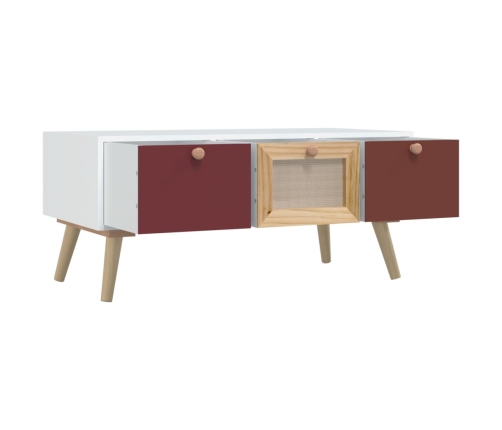 vidaXL Mesa de centro con cajones madera contrachapada 80x40x35,5 cm